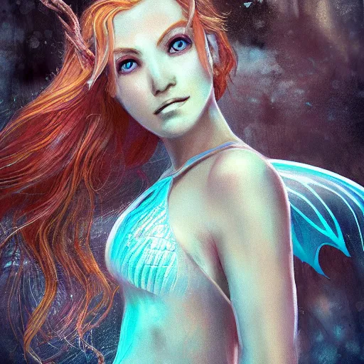 Image similar to water fairy, fully clothed, fantasy, closeup, art, illustration, fantasy art, trending on artstation, masterpiece