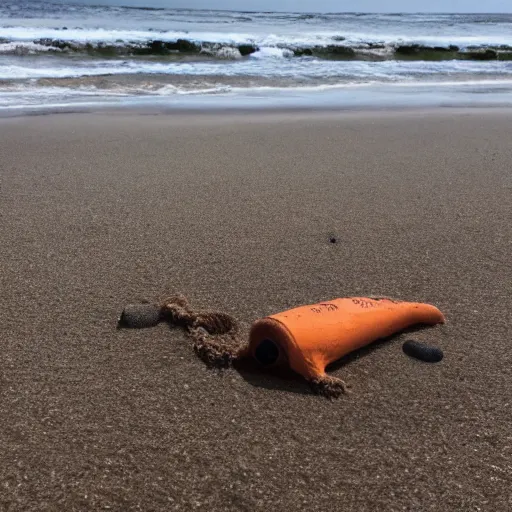 Image similar to least likely thing to find on a beach