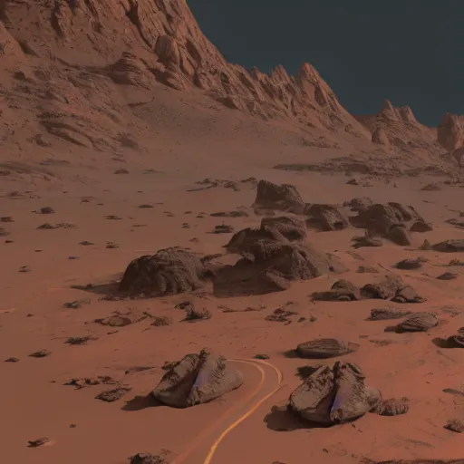 Image similar to Colony on Mars, hyperrealistic, dynamic lighting, highly detalied