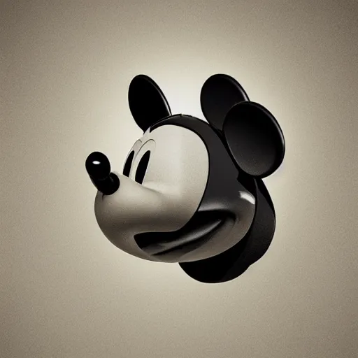 Prompt: mickey mouse head, fractal, broken, wet, mycelium, radiant alien, rococo, baroque, automotive, bio-mechanical, porcelain, iridescent sub surface scattering, octane render