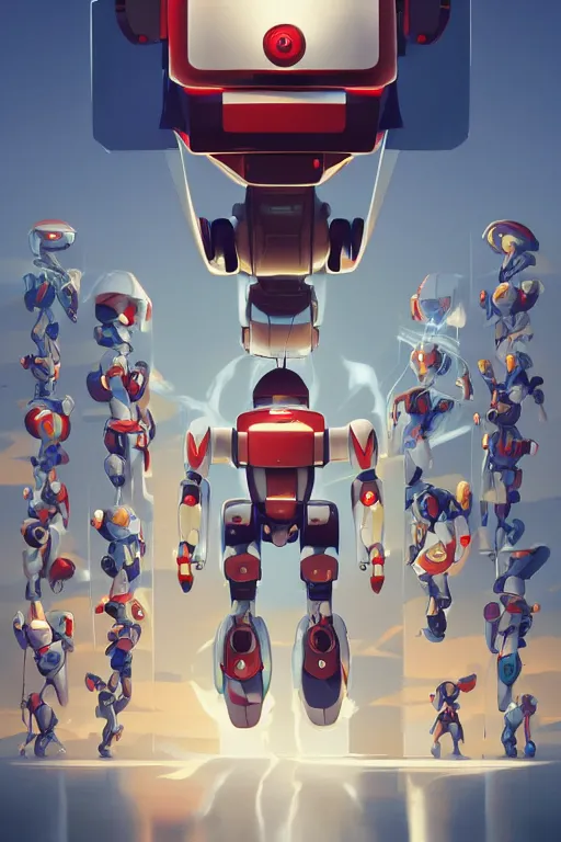 Image similar to metabots medabots medarotto medarot robot minimalist comics, behance hd by jesper ejsing, by rhads, makoto shinkai and lois van baarle, ilya kuvshinov, rossdraws global illumination ray tracing hdr radiating a glowing aura