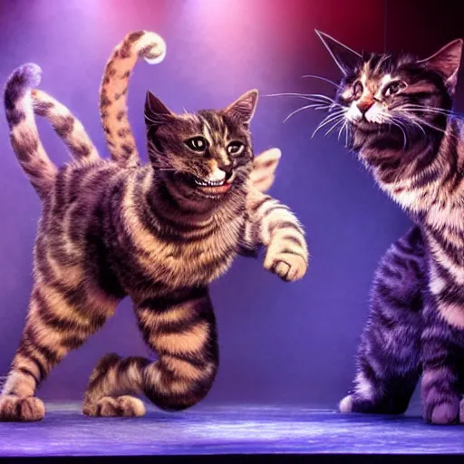 Prompt: 📷 mungojerrie and rumpleteazer, cats the musical 1 9 9 8, dynamic lighting, portait