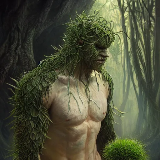 Image similar to beautifull painting of swamp thing, ultra realistic, concept art, intricate details, eerie, highly detailed, photorealistic, octane render, 8 k, unreal engine. art by artgerm and greg rutkowski and alphonse mucha