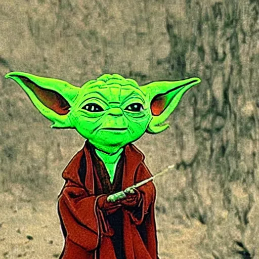 Image similar to yoda turning into a cactus