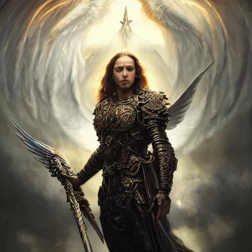 Prompt: Majestic and regal portrait of Archangel Michael, intricate, epic, elegant, menacing, fantasy, highly detailed, digital painting, hard focus, beautiful volumetric lighting, epic light, ultra detailed, by Leesha Hannigan, Ross Tran, Thierry Doizon, Kai Carpenter, Ignacio Fernández Ríos