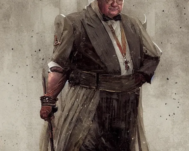 Image similar to a portrait of wiston churchill in the style of a ancient roman empire senator wearing a toga, art by greg rutkowski and artgerma, stunning! concept art, character design