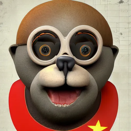 Image similar to happy communist spurdo sparde, highly detailed 3 d render, positive emotions, artstation, unreal engine