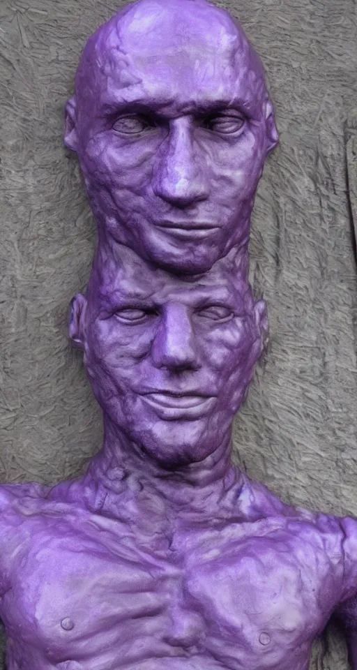 Prompt: man made of purple space extremely detailed photo realistic