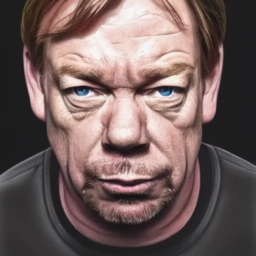 Prompt: Ian beale with the physique of a body builder, hyper realistic face, ultra detailed, cinematic, dynamic lighting, photorealistic, refined, intricate, digital art, digital painting, masterpiece, 8k