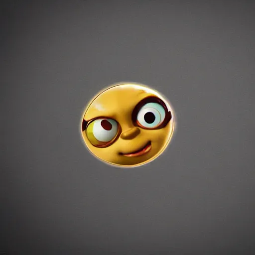 Prompt: luckys calls crypto logo golden cookie with big eyes, licking itself, big tongue, funny character from pixar, detailed 3d render, rim light