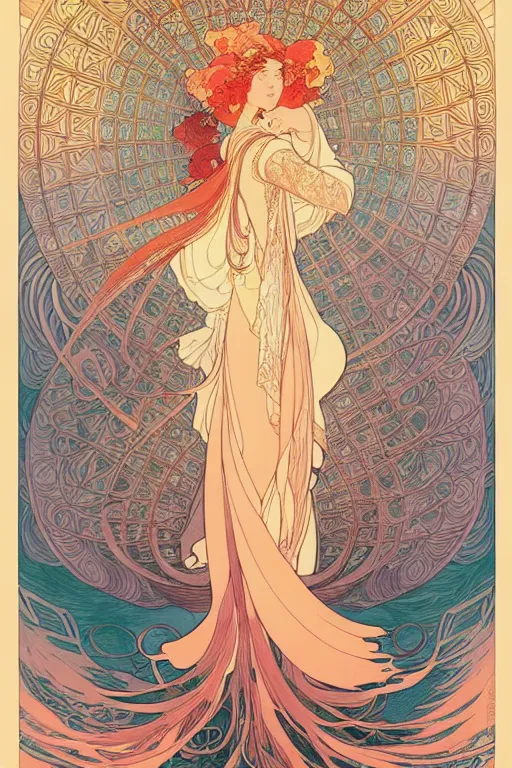 Image similar to a beautiful hyperdetailed character design 4 k wallpaper illustration of phoenix, victo ngai style, alfons mucha ， from china, style of studio ghibli, chinese style