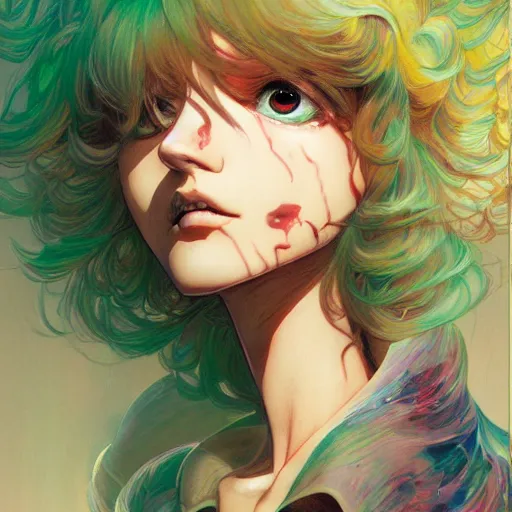 Image similar to prompt : jade lightning portrait soft light painted by james jean and katsuhiro otomo and erik jones, inspired by evangeleon anime, smooth face feature, intricate oil painting, high detail illustration, sharp high detail, manga and anime 1 9 9 9