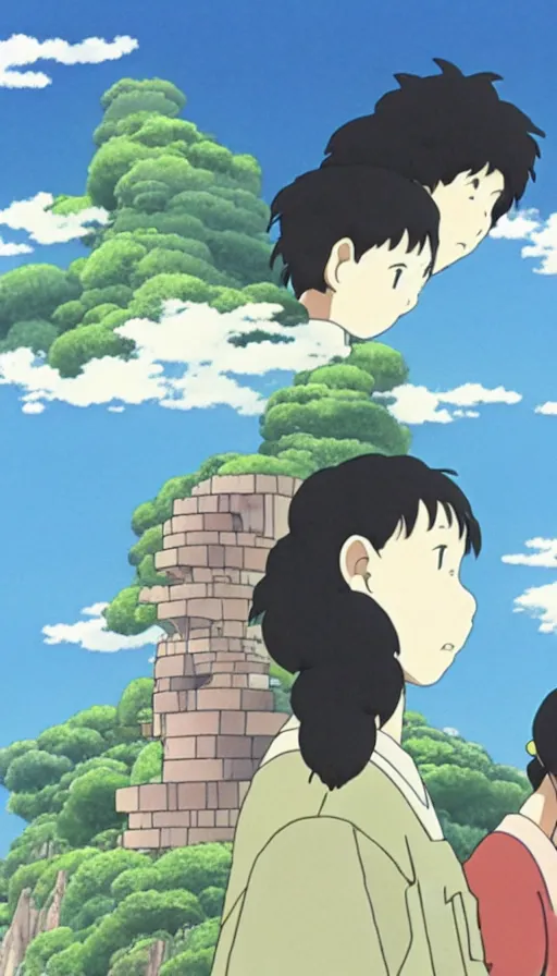 Image similar to the two complementary forces that make up all aspects and phenomena of life, by Studio Ghibli