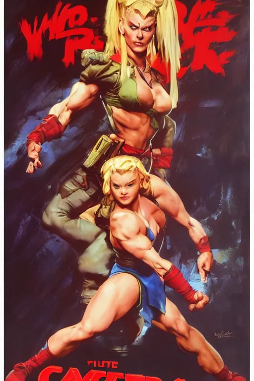 Prompt: Movie poster of Cammy and Rose from Street Fighter, Highly Detailed, Dramatic, by frank frazetta, ilya repin, 8k, hd, high resolution print