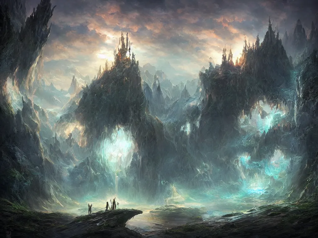 Prompt: incredible fantasy art, otherwordly landscape, amazing lighting