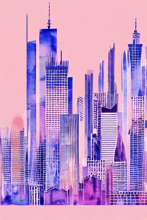 Image similar to minimalist watercolor art of frankfurt, illustration, vector art