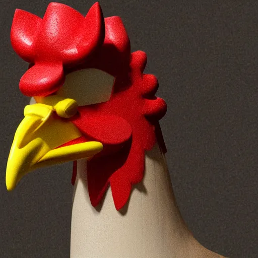 Image similar to a high detail shot of a chicken wearing a suit, realism, 8k