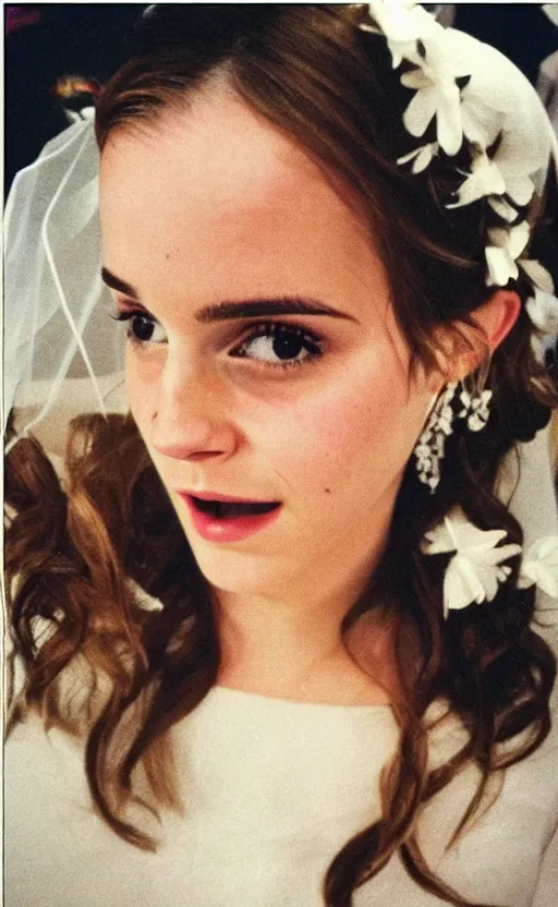 Prompt: emma watson wedding harry potter, instagram, hollywood