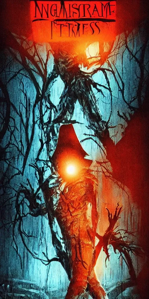 Prompt: a nightmare on elm street movie poster, vintage, cinematic lighting, vivid vintage coloring