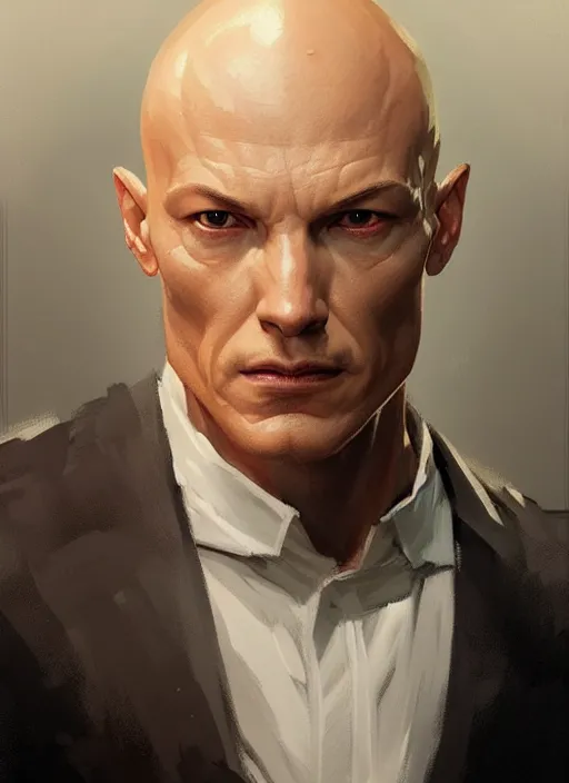 Image similar to very detailed masterpiece painting of professor x from x - men : the animated series ( 1 9 9 2 ), portrait, artstation, concept art by greg rutkowski