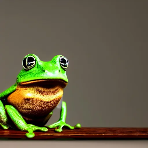 Image similar to a small frog standing on two feet at the hotel reception entry, 3 d render, houdini 3 d, octane 3 d