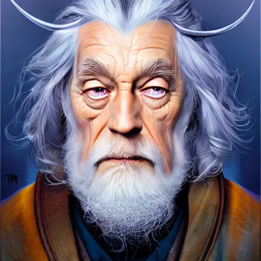 Image similar to BeePunk gandalf portrait Pixar style, by Tristan Eaton Stanley Artgerm and Tom Bagshaw