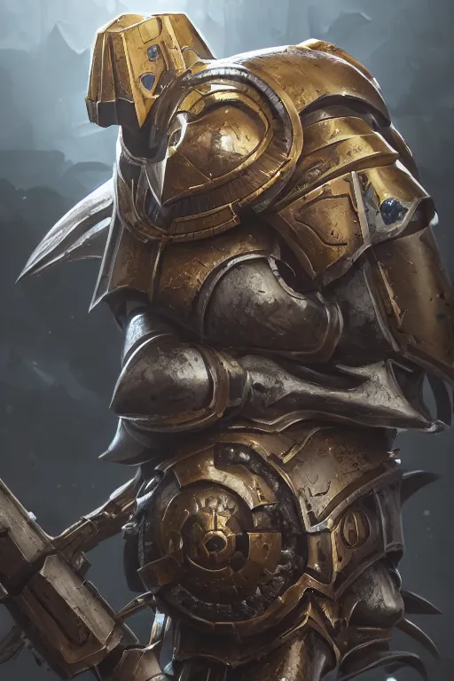 Image similar to armor portrait heros warhammer 4 0 k horus heresy fanart - the primarchs emperor by johannes helgeson animated with vfx concept artist & illustrator global illumination ray tracing hdr fanart arstation zbrush central hardmesh 8 k octane renderer comics stylized