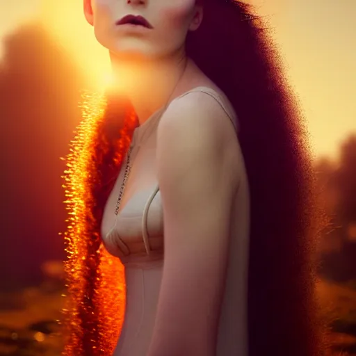 Image similar to photographic portrait of a stunningly beautiful renaissance goth female in soft dreamy light at sunset, contemporary fashion shoot, by edward robert hughes, annie leibovitz and steve mccurry, david lazar, jimmy nelsson, breathtaking, 8 k resolution, extremely detailed, beautiful, establishing shot, artistic, hyperrealistic, beautiful face, octane render