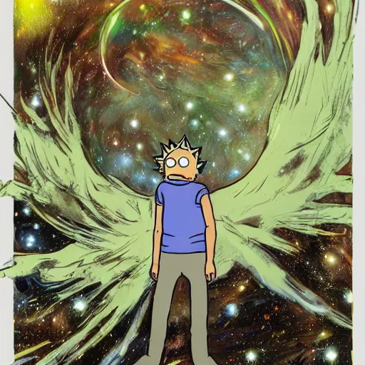 Prompt: morty wanders the universe