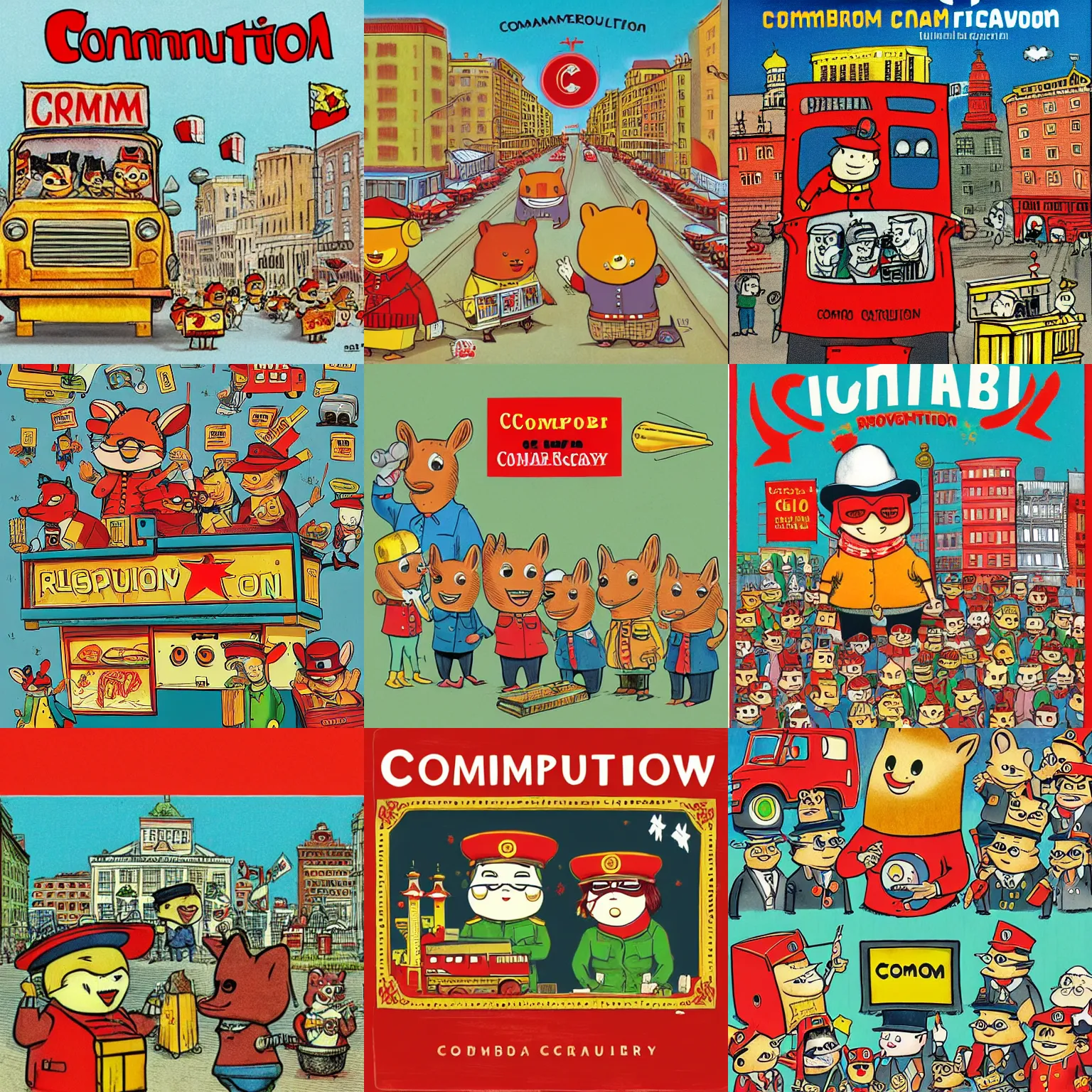 Prompt: communist revolution by richard scarry