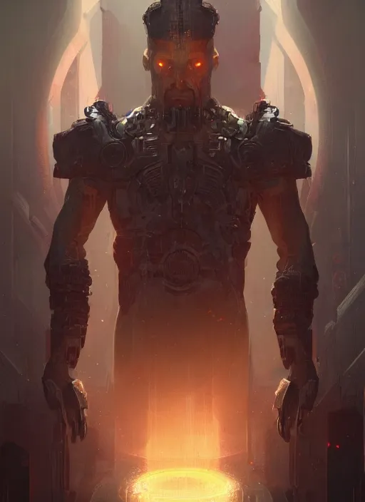 Image similar to pulp sci - fi portrait concept art of an interdimensional god, unreal engine, greg rutkowski