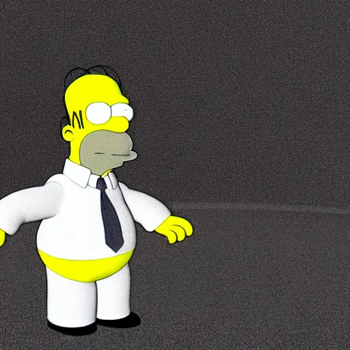 Image similar to 3 d cg rigged t pose homer simpson character facing camera