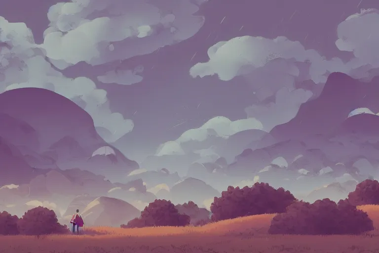 Image similar to landscape, summer, rain, morning, beautiful cloud, quiet, no people, Anime Background, illustration, sharp focus, intricate, super wide angle, trending on artstation, trending on deviantart, pixelart, pixelperfect, pixel art, pixel, color limit, nearest neighbor, hard edges