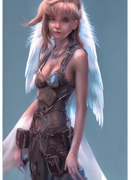 Image similar to concept art. angel girl. artstation trending. highly detailed