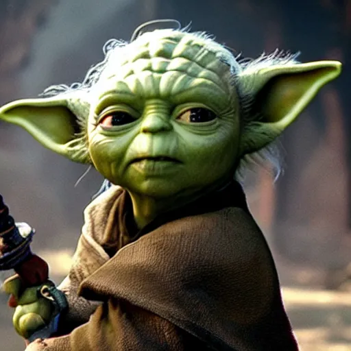 Image similar to Yoda as the Witcher 4K quality