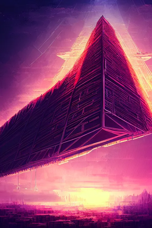 Prompt: epic gigantic megastructure tower by Alena Aenami