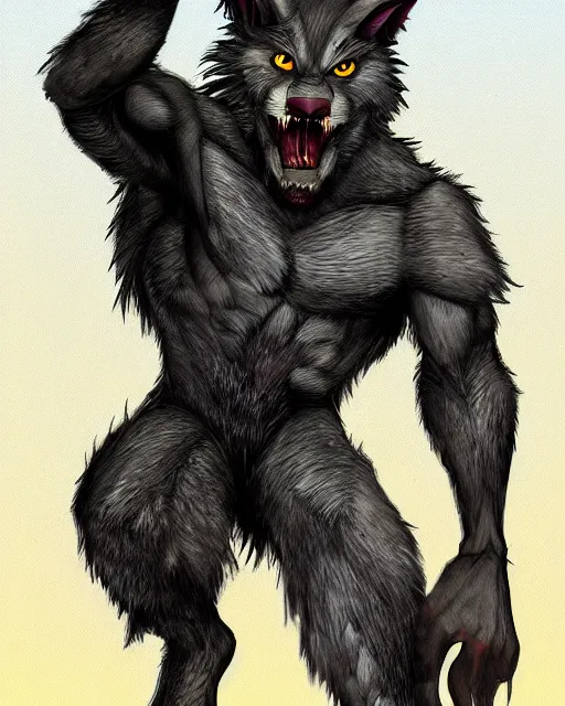 Image similar to character art of a werewolf, by ron spencer.