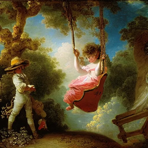 Prompt: Jean-Honoré Fragonard, The Swing