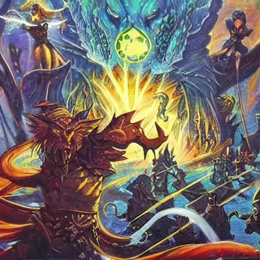 Image similar to a 1 9 9 0 s painting of magic the gathering artwork