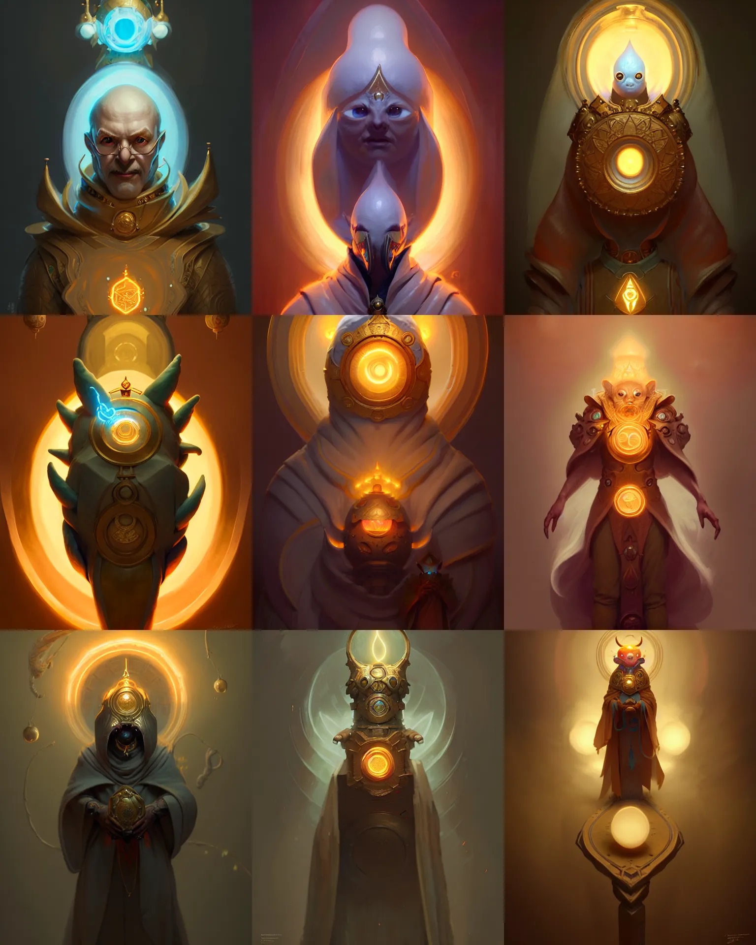 Prompt: symmetrical ghost mage concept art hyperrealistic, soft illumination, detail ornament wearing a golden talasman, octane render, hyperdetailed, shaun tan and peter mohrbacher