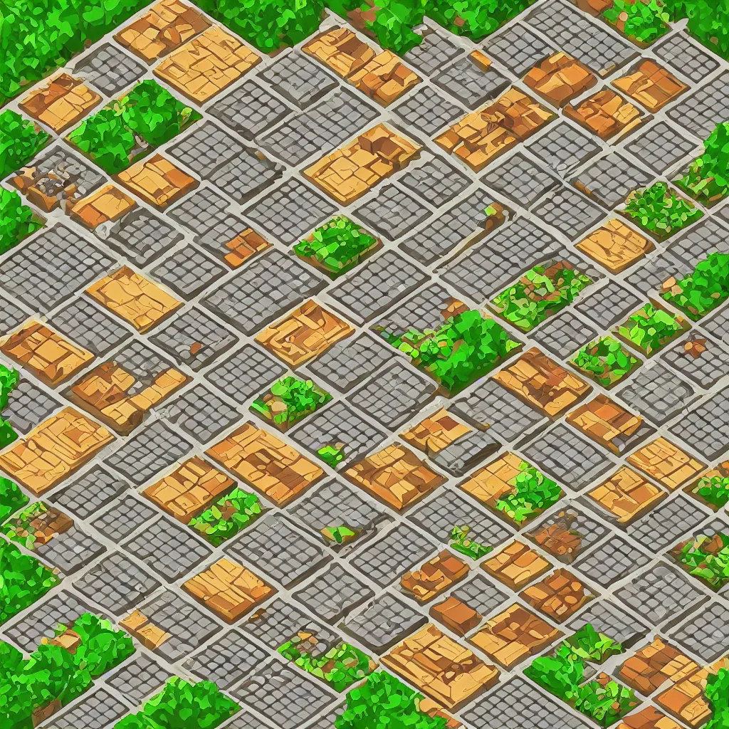 Image similar to isometric tileset pack for magic resource gathering game, png