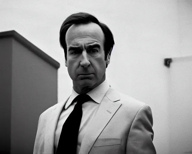 Prompt: film still saul goodman depressed, 5 0 mm.