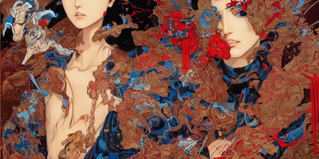 Prompt: orientalism painting by james jean and katsuhiro otomo and erik jones, inspired by akira anime, smooth face feature, intricate oil painting, high detail illustration, sharp high detail, manga and anime 1 9 9 9