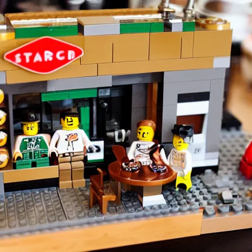 Image similar to Starbucks barista Lego set