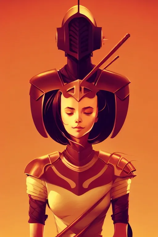 Image similar to smooth knight, desert colors, centered median photoshop filter cutout vector behance hd by artgerm, jesper ejsing, by rhads, makoto shinkai and lois van baarle, ilya kuvshinov, rossdraws, illustration, art by ilya kuvshinov and gustav klimt