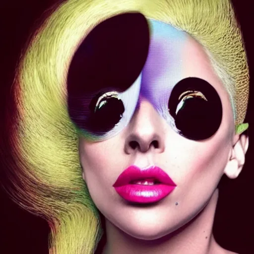 Image similar to lady gaga artpop act ii album cover, artpop film, lady gaga with her venus seashell girl hair