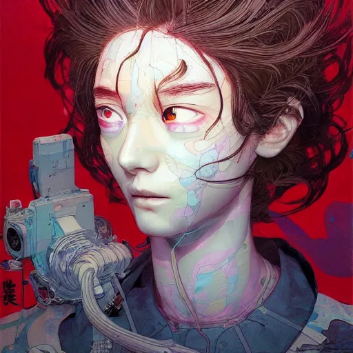 Image similar to prompt : doomer portrait soft light painted by james jean and katsuhiro otomo and erik jones, inspired by akira anime, smooth face feature, intricate oil painting, high detail illustration, sharp high detail, manga and anime 1 9 9 9