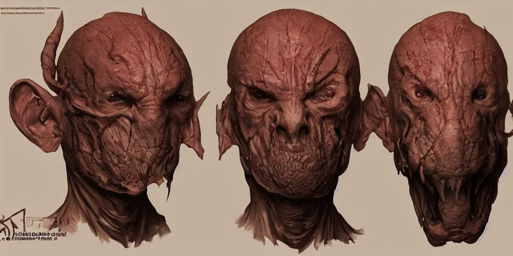 Image similar to flesh mask design, character sheet, Moebius, Greg Rutkowski, Zabrocki, Karlkka, Jayison Devadas, Phuoc Quan, trending on Artstation, 8K, ultra wide angle, zenith view, pincushion lens effect.