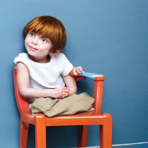 Prompt: Small kid, sitting on a chair in backrooms, high detailed, realistic photo
