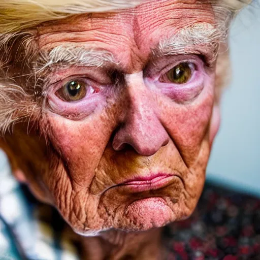 Image similar to dslr photo portrait still of 1 1 2 year old age 1 1 2 donald trump at age 1 1 2!!!, 8 5 mm f 1. 8
